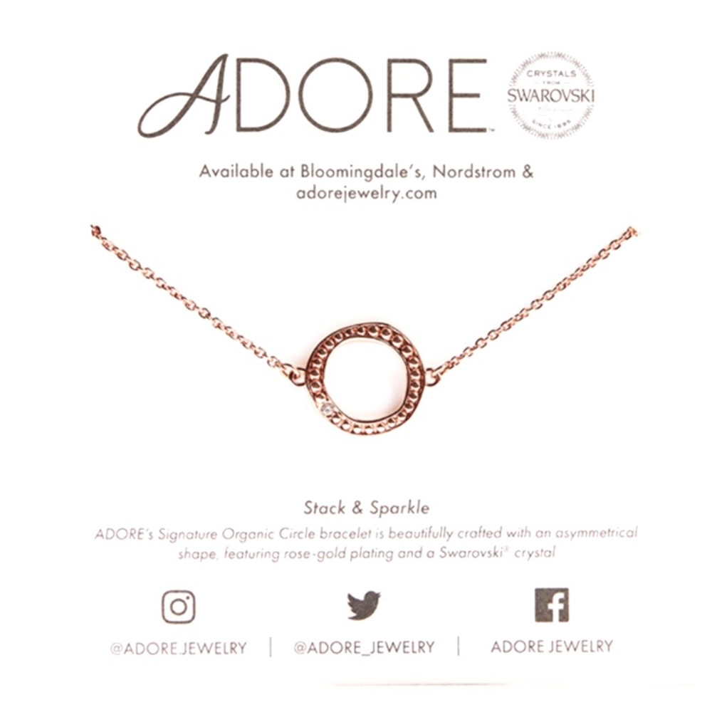 Swarovski® Organic Circle Bracelet in Rose Gold